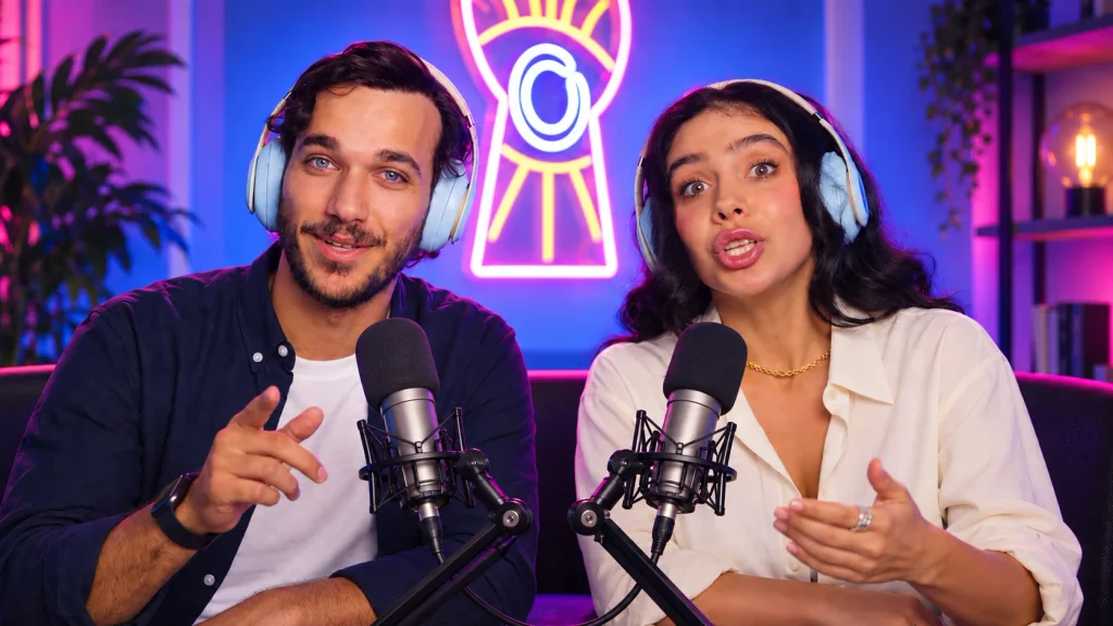 Podcast prodüksiyonunda çok kameralı çekim ve ekip çalışması